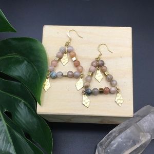 TriSolar Earrings // Sunstone + Fancy Jasper